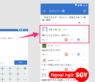 SGV, Bình luận tiếng Nhật là gì?
