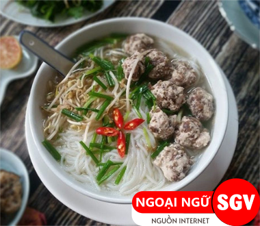 sgv, bún mọc tiếng Anh là gì