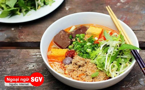 Bún riêu cua tiếng Trung là gì