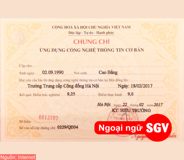 chứng chỉ tiếng Anh chuẩn theo thông tư 03