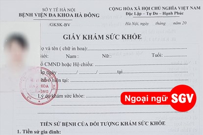 Giấy khám sức khỏe tiếng Nhật là gì, sgv