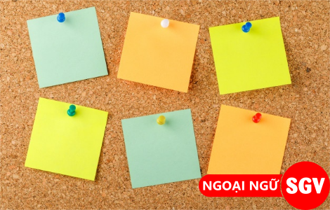 SGV, Giấy note tiếng Anh là gì