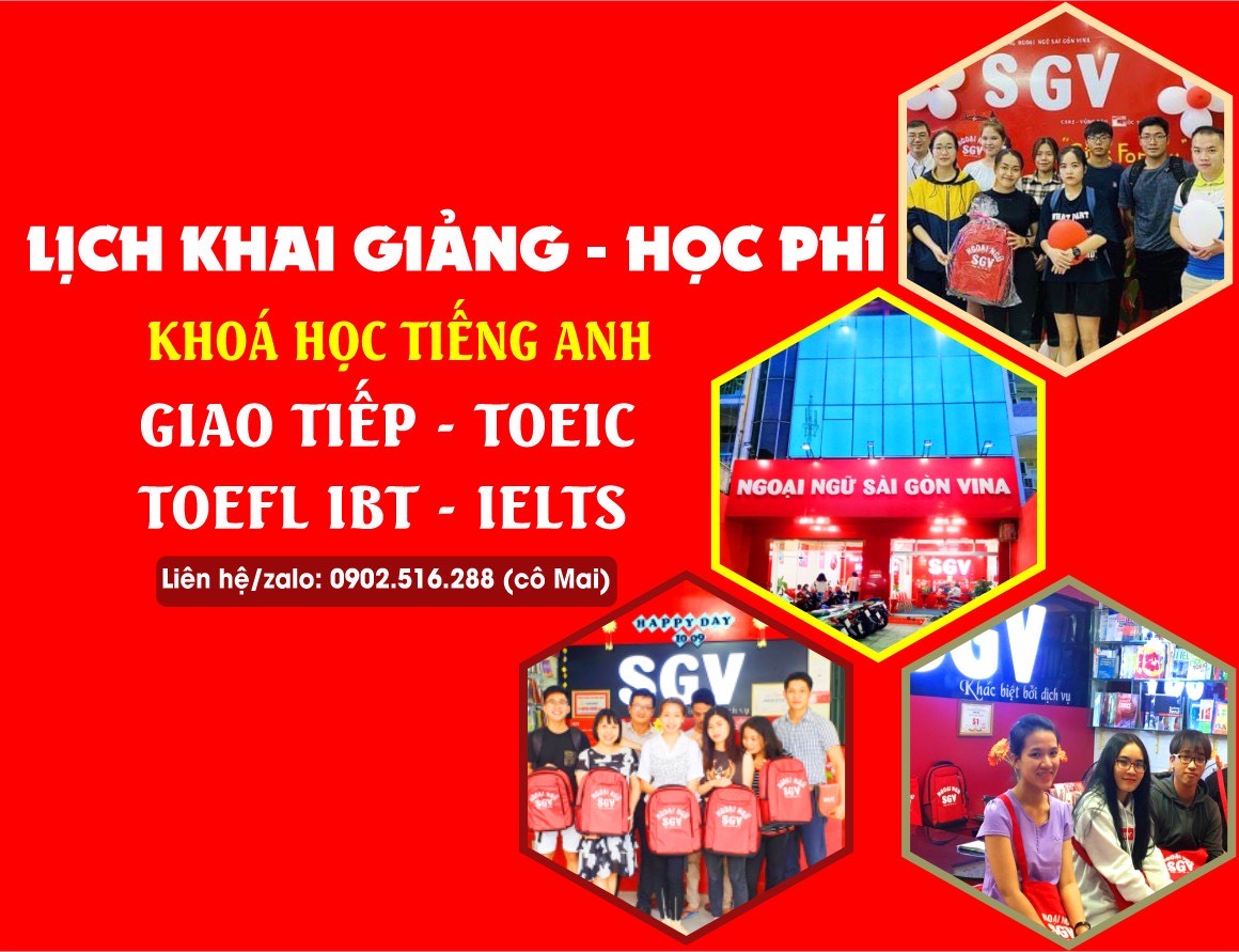 Lịch khai giảng, học phí khoá tiếng Anh