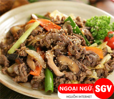 Món xào tiếng Anh là gì, SGV