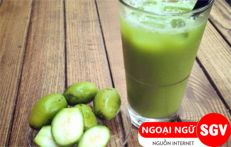 sgv, Nước ép cóc tiếng Anh là gì