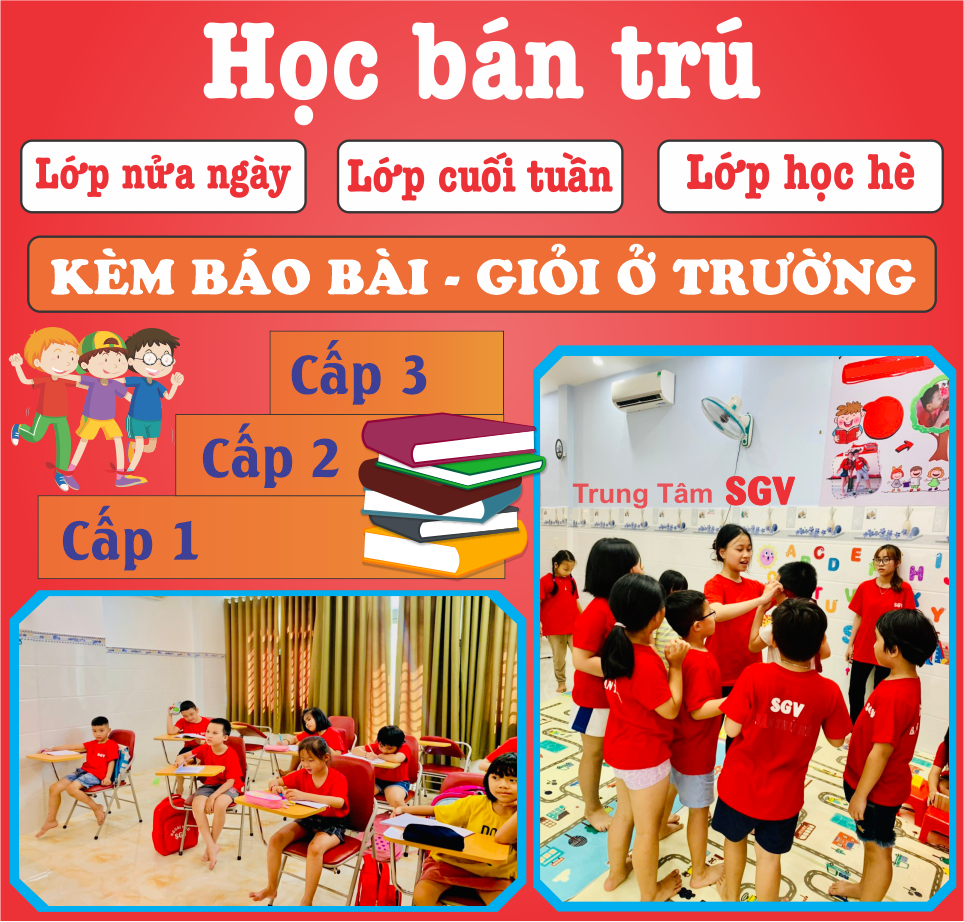 lớp học bán trú tại trung tâm sgv