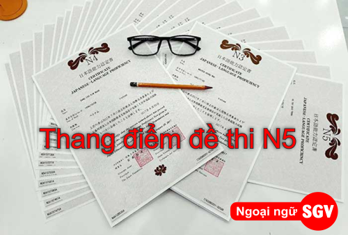 Thang điểm đề thi N5 tiếng Nhật