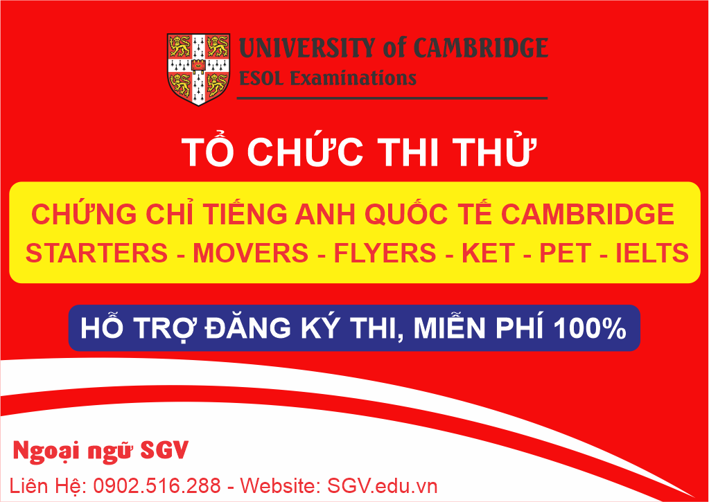 Thi thử chứng chỉ Cambridge ở Thủ Dầu Một